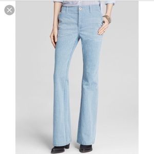 Free People Railroad Stripe Flare Jeans